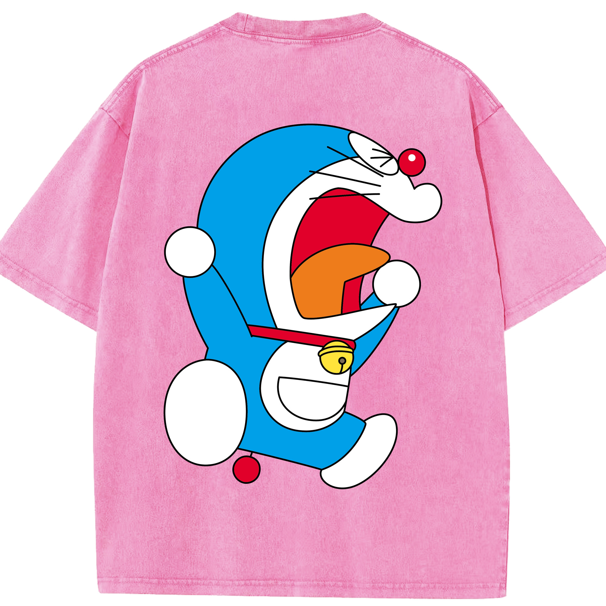（画像用） ドラえもん Doraemon 綿100% ヴィンテージ風 半袖Tシャツ（背面プリント）